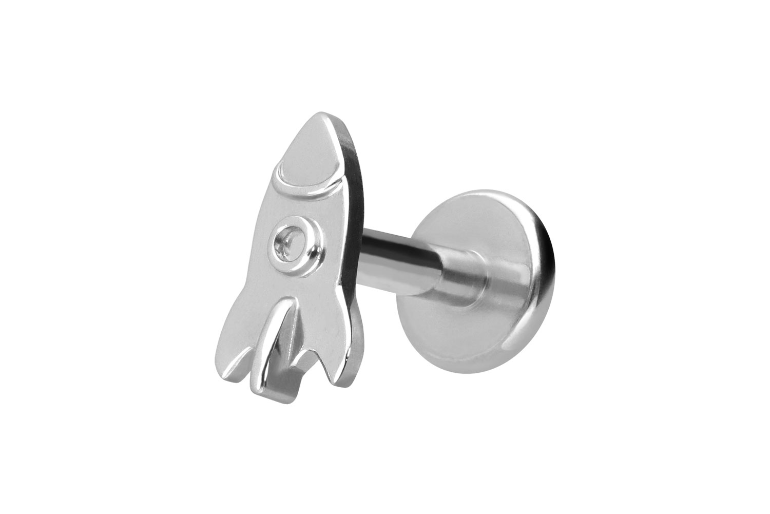 Titan Labret Piercing mit Innengewinde RAKETE